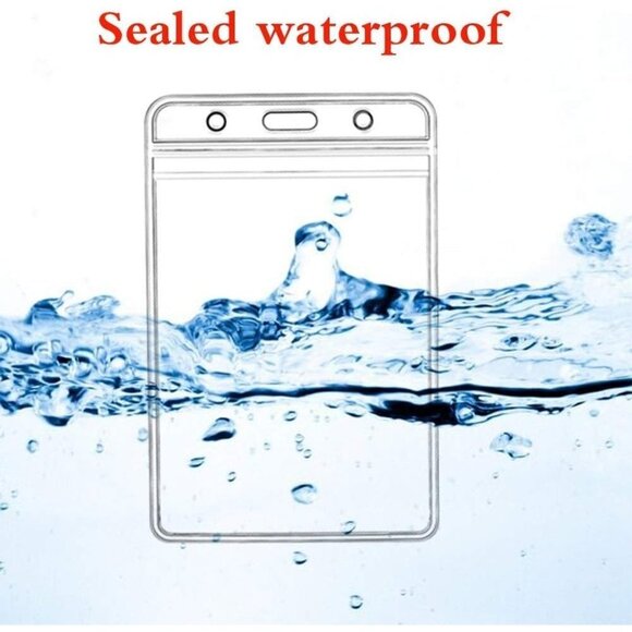 Vertical ID Badge Holders Sealable Waterproof Clear Plastic Holder,  (6P… - Picture 6 of 6